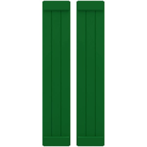 Ekena Millwork Americraft 3-Board Exterior Wood Joined Board-n-Batten Shutters w/ End Batten, ARW103BB311X71HGH, PR ARW103BB311X71HGH - main